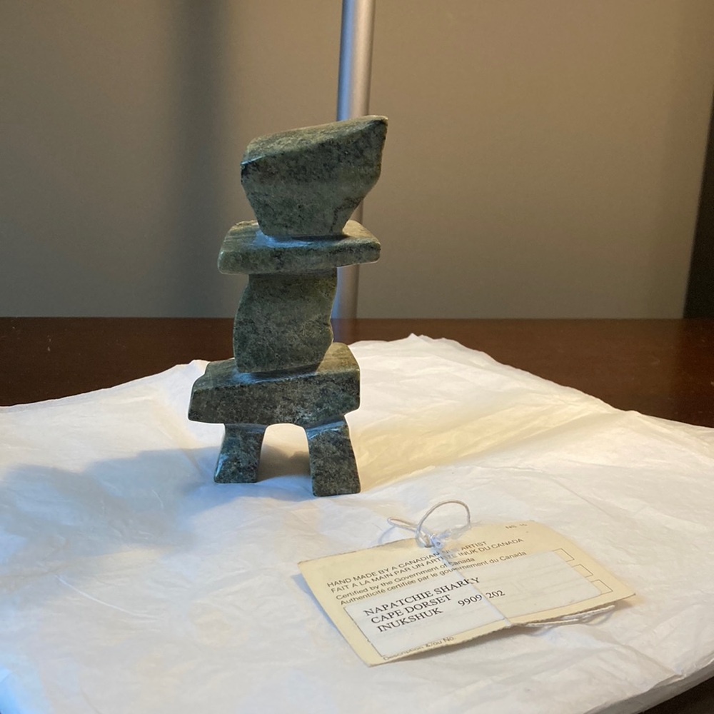 Inukshuk Soapstone Inuit Art Sculpture was Hand Carved